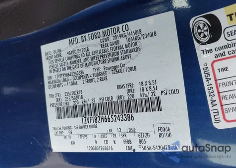 2006 Ford Mustang Gt from USA, damaged, VIN 1ZVFT82H665243386